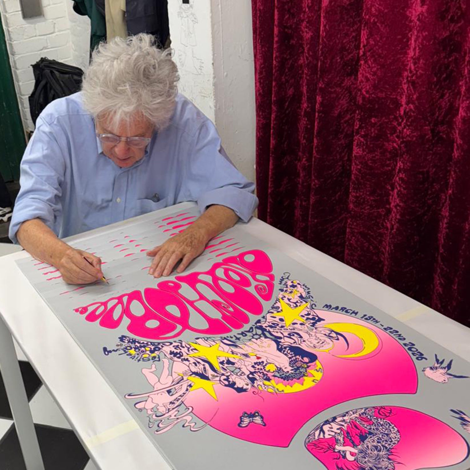 OMF 2026 Poster Art by Nigel Waymouth, Silk Screen Printed and