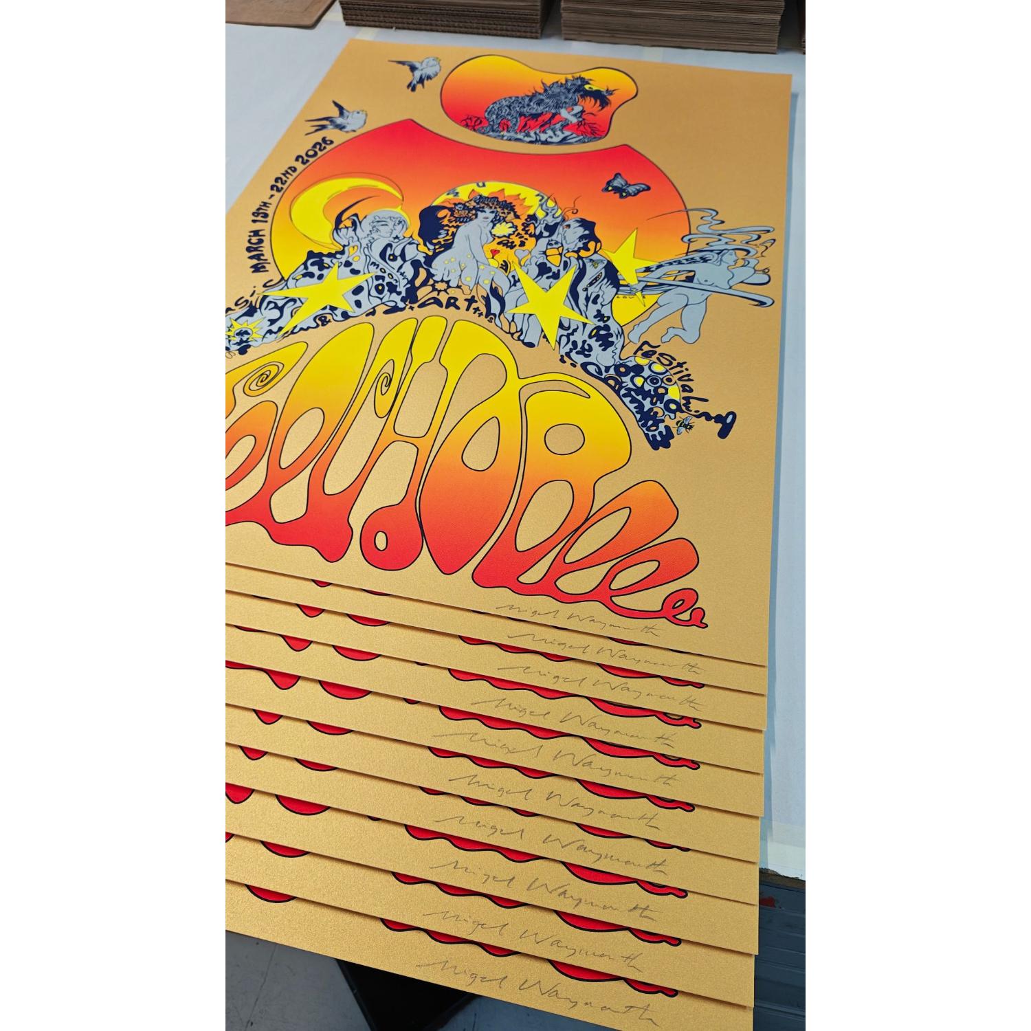 Orange OMF 2026 Poster Art by Nigel Waymouth, Silk Screen Printed